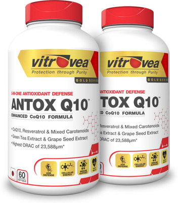 

Vitrovea ANTOX-Q10 Enhanced CoQ10 Antioxidant Supplement - 60 softgels (Pack of 2)(2 mg)