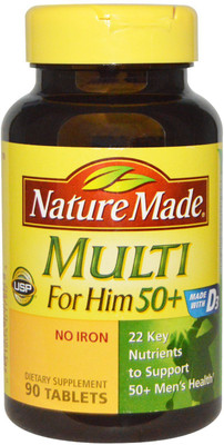 

Nature Made Multi For Him 50 Plus No Iron - 90 Tablets(90 No)