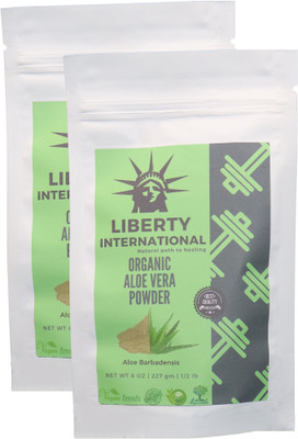 

LIBERTY INTERNATIONAL Organic Herbal Aloe Vera Powder For Smooth Hairs & Soft Skin . Skin & Hair Care (2 X 227 Gm) NT62(454 g)