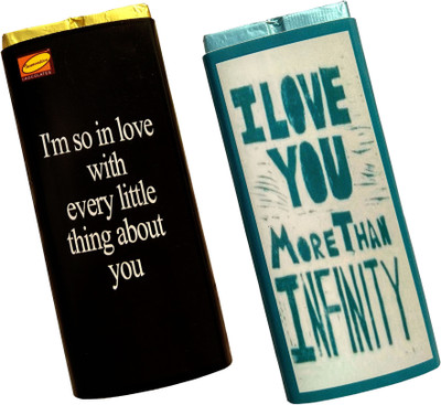 

Innovative Valentine Chocolates with Combo of Love Message LOVE TILL INFINITY Bars(Pack of 2, 110 g)