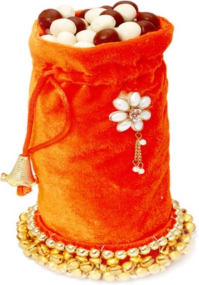 

Ghasitaram Gifts Special Chocolates- Orange Velvet Nutties Potli Bars(200 g)