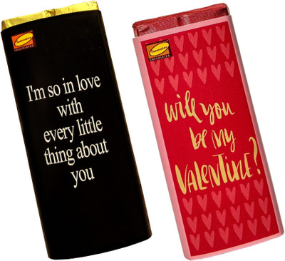 

Innovative Valentine Chocolates with Combo of Love Message BE MINE Bars(Pack of 2, 110 g)