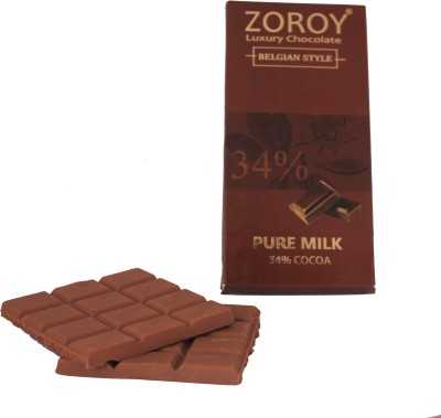 

Zoroy Luxury Chocolate Pure Belgian couverture 100gms Milk chocolate bar Bars(100 g)