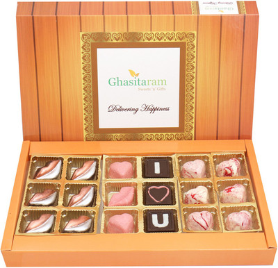 

Ghasitaram Gifts Special Chocolates- 18 pcs Hot lips, I love U and Marble Chocolates Bars(270 g)