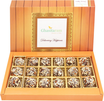 

Ghasitaram Gifts Special Chocolates- Chocolate Almond Truffles 18 pcs Bars(360 g)