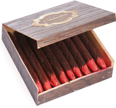 

Ghasitaram Gifts Special Chocolates- Chocolate Cigars in Wooden Box Bars(45 g)