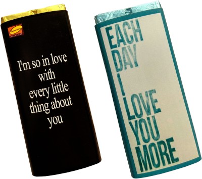 

Innovative Valentine Chocolates with Combo of Love Message EACH DAY LOVE YOU MORE Bars(Pack of 2, 110 g)