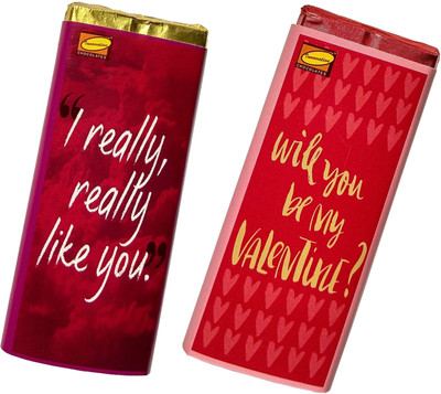 

Innovative Valentine Chocolates with Combo of Love Message WILL YOU BE MY VALENTINE Bars(Pack of 2, 110 g)