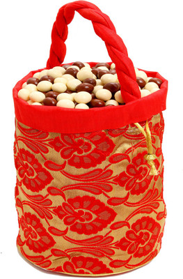 

Ghasitaram Gifts Valentine Gifts Chocolates- Nutties in Brocade Potli Bars(500 g)