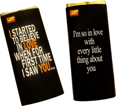 

Innovative Valentine Chocolates with Combo of Love Message Bars(Pack of 2, 110 g)