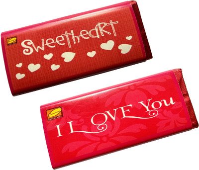 

Innovative Valentine Chocolates with Combo of Love Message SWEETHEART I LOVE YOU Bars(Pack of 2, 110 g)