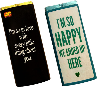 

Innovative Valentine Chocolates with Combo of Love Message HAPPY TO BE WITH YOU Bars(Pack of 2, 110 g)