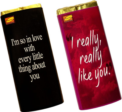 

Innovative Valentine Chocolates with Combo of Love Message for sweet heart Bars(Pack of 2, 110 g)