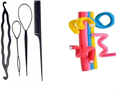 

S R Enterprises stick soft hair hold roller and diy kit tools [pack of 14pcs](Set of 14)