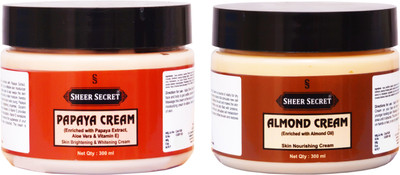 Sheer Secret PAPAYA CREAM 300ML and ALMOND CREAM 300ML(2 Items in the set)