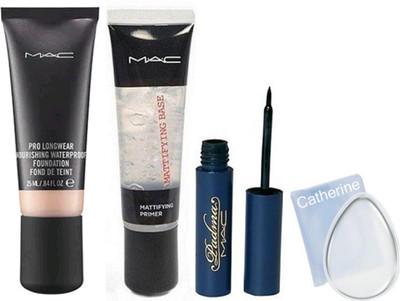 

catherine silicon puff, foundation, primer,eyeliner(Set of 4)