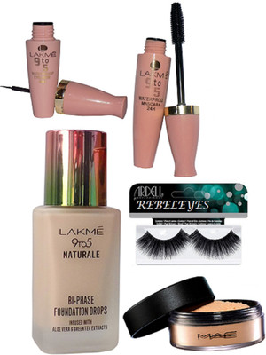 

REBELEYES Silicon puff, eyeliner and mascara,foundation, powder(Set of 5)