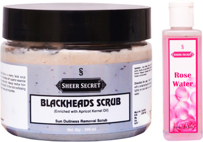 

SHEER SECRET BLACKHEAD SCRUB 300ML and ROSE WATER 100ML(Set of 2)