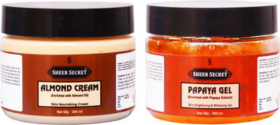 

SHEER SECRET PAPAYA GEL 300ML and ALMOND CREAM 300ML(Set of 2)
