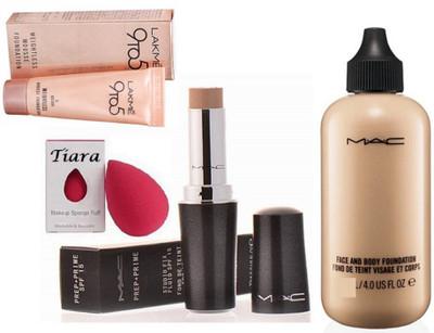 tiara sponge puff , Spf 15 Concealer Base face and body foundation , Weightless Foundation(Set of 4)