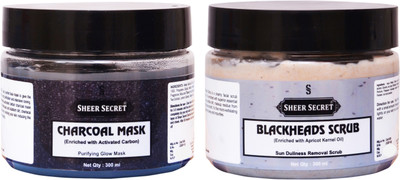 

SHEER SECRET CHARCOAL MASK 300ML and BLACKHEADS SCRUB 300ML(Set of 2)