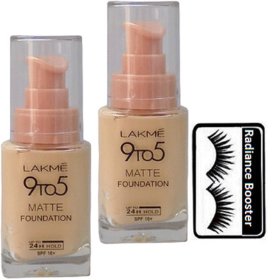 

radiance booster Eyelashes & Lakme 9 to 5 Matte Foundation (Pack Of 2)(Set of 3)