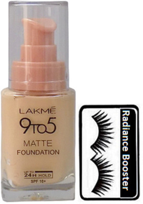 

radiance booster Eyelashes & Lakme 9 to 5 Matte Foundation(Set of 2)