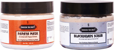 

SHEER SECRET PAPAYA MASK 300ML and BLACKHEADS SCRUB 300ML(Set of 2)