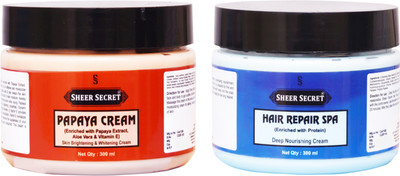 

SHEER SECRET PAPAYA CREAM 300ML and HAIR REPAIR SPA 300ML(Set of 2)