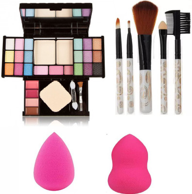 

hich 5pcs Makeup Brush + TYA Makeup Kit + 2pc Blender Puff Combo(Set of 4)