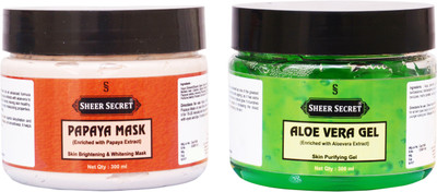 Sheer Secret PAPAYA MASK 300ML and ALOE VERA GEL 300ML(2 Items in the set)