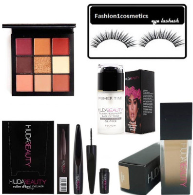 

FASHION1COSMETICS COMBO SETS EYELASH ,AND EYELINER MASCARA NAD PRIMER ,FOUNDATION WITHEYE SHADOW(Set of 5)