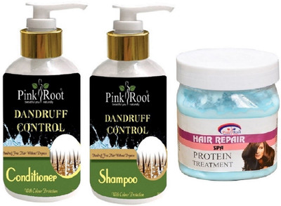 

Pink Root Dandruff Control Shampoo, Conditioner with Hair Repair Spa(Set of 3)