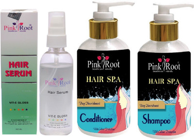 

Pink Root Hair Spa Shampoo, Conditioner with Hair Serum(Set of 3)
