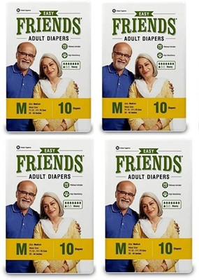 

Friends Easy Adult Diaper Set of 4 Packs for Waist size 28-44 inches Adult Diapers - M(40 Pieces)