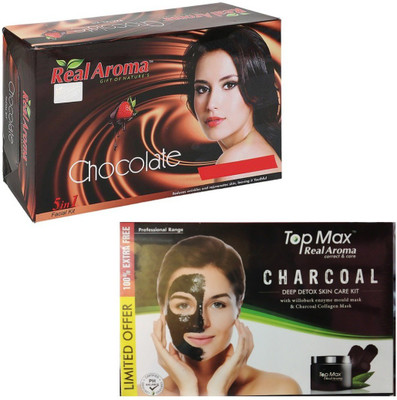 

Real Aroma Chocolate & Charcoal Facial Kit 620 g(Set of 2)