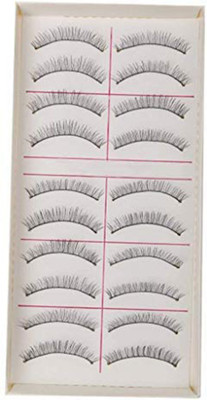 

Futurekart Handmade False Eyelashes Soft Long Eye Lashes for Eye Makeup (10 Pairs)(Pack of 10)