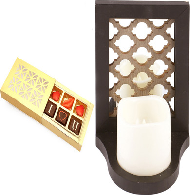 

Ghasitaram Gifts Valentine gift-Led Candle Stand Cum Photo Frame with Remote Control with Valentine Chocolate Box Combo(2)