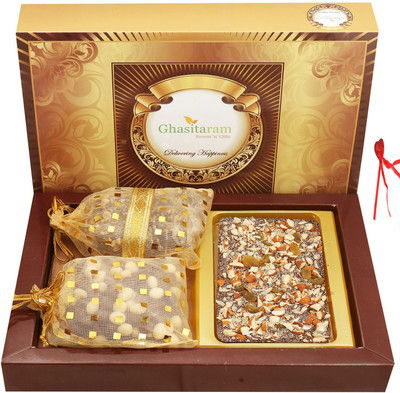 

Ghasitaram Gifts Chocolates-Dark Dryfruit Chocolate Bark Big with Chocolate Brittles and Nutties Combo(3)