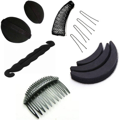 

Vihaa Hair Accessory/ Puff & Bun Making Tool (Set of 5) Hair Accessory Set(Black)