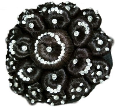 

DYE Desinger Hair Accessories For Women and Girls with Stone Work Juda For Festives Designer Stone Bridal Wedding Hair Bun Bun(Brown)