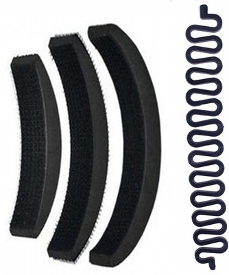 

S R Enterprises hair volumizer hair banana bumpit hair braid tool (pack of 4pcs) Hair Accessory Set(Black)
