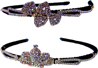 

Proplady Partywear (Pack of 2) Stylish Rhinestones & Zircons Stud Crown Shaped Hair Band Tiara for Girls & Women|Wedding Hair|Latest Hair Hair Band, Head Band, Hair Chain, Hair Accessory Set(Multicolor)