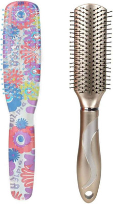 

aroraonlinetraders Combo of 2 Premium Flat Detangler Hair Brushes