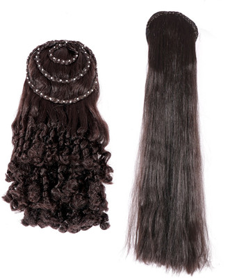 

HONBON Combo 2 piece hair_extension For Women And Girls, Extension (Brown) Hair Extension