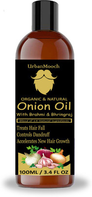 

UrbanMooch New & Improved Organic & Natural With Red Onion Extract Onion Herbal Hair Oil for Hair Growth, Hair Fall Treatment, Anti-Dandruff & Prevents Hair From Graying For Men & Women 100ml Hair Oil(100 ml)