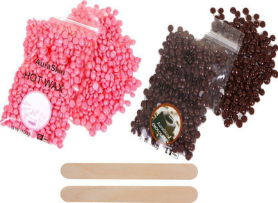 

Amtopz Rose pink 50gm and chocolate 50gm Brazilian Depilatory Hard Bean Bikini Wax with 2 Wax Applicator Wax(100 g)
