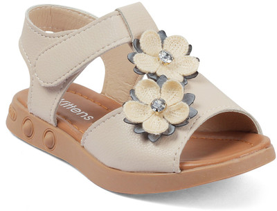 

KITTENS Girls Velcro Flats(Beige