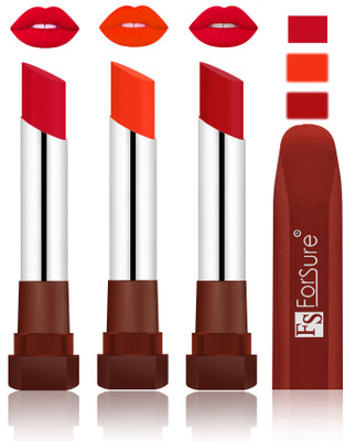 

Forsure Color Rich Matte Lipsticks(Red, Nude, Bright Red)