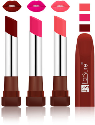 

Forsure Dark Maroon, Rose Pink, Peach Velvet Matte Lipsticks(Dark Maroon, Rose Pink, Peach)